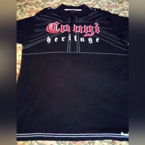 COOGI Heritage Designer Shirtsleeve Polo Shirt Men's 2XL Black - Picture 2 of 15